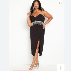 ELOQUII | Collectors Edition Dress Embellished Rhinestones Black Sz 20